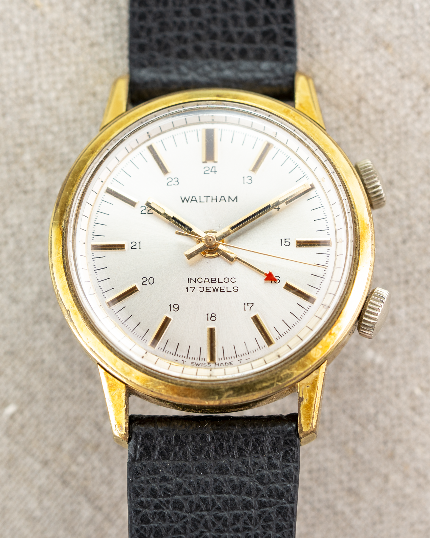 1970's Vintage Waltham Alarm - Silver Dial