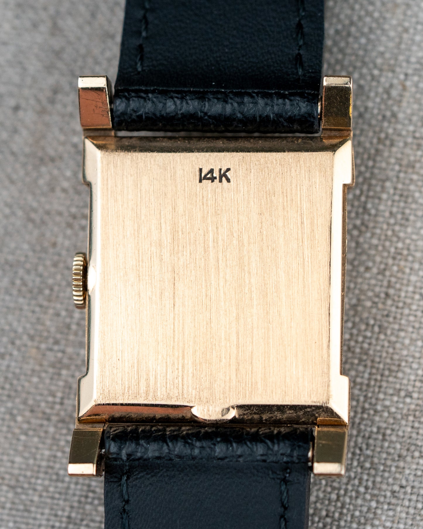 1949 Vintage Longines Solid Gold Rectangle - Fancy Lugs and Silver Dial
