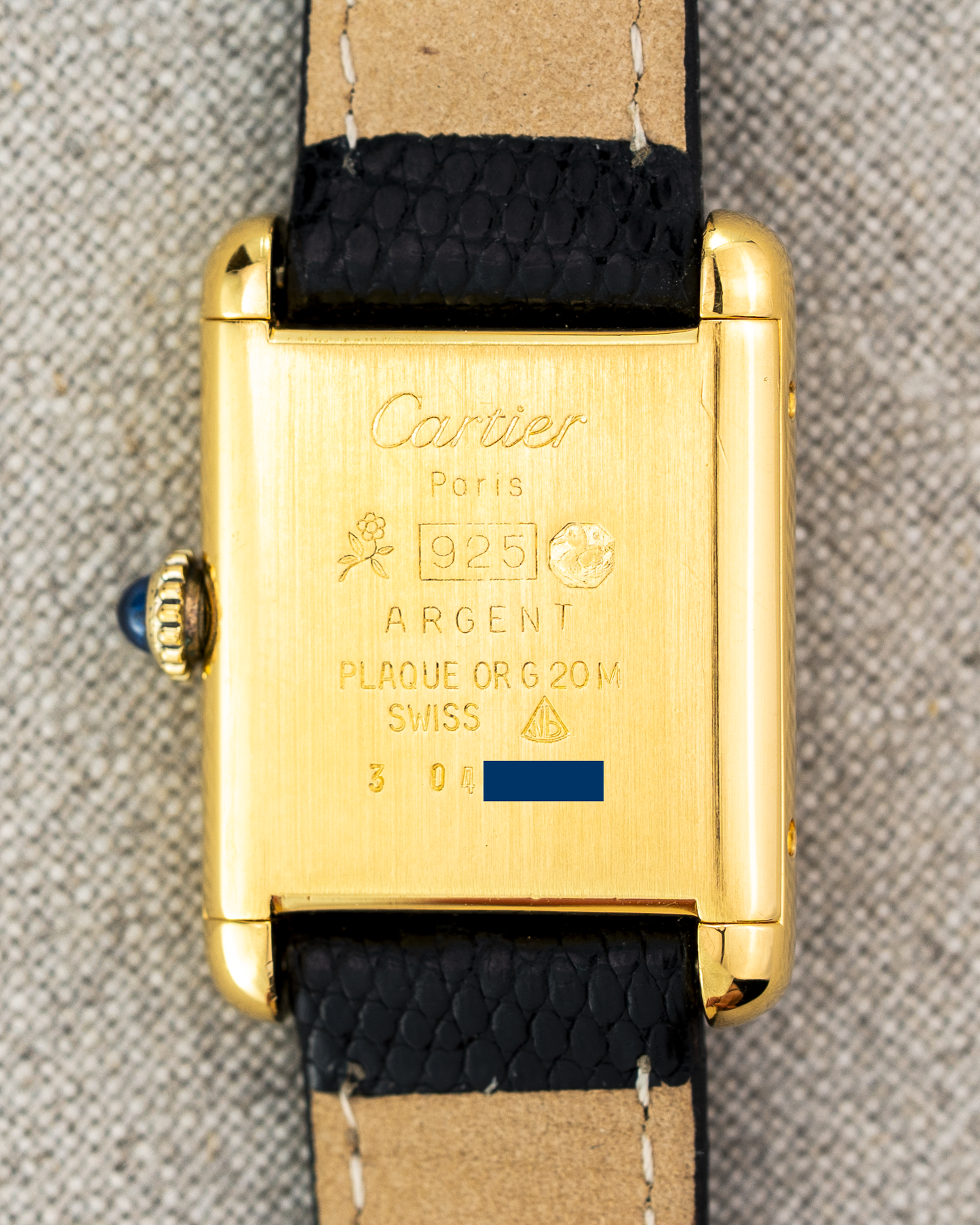 1980's Vintage Cartier Tank Must de Vermeil Small Model - Roman Numeral 'Lemon Dial'