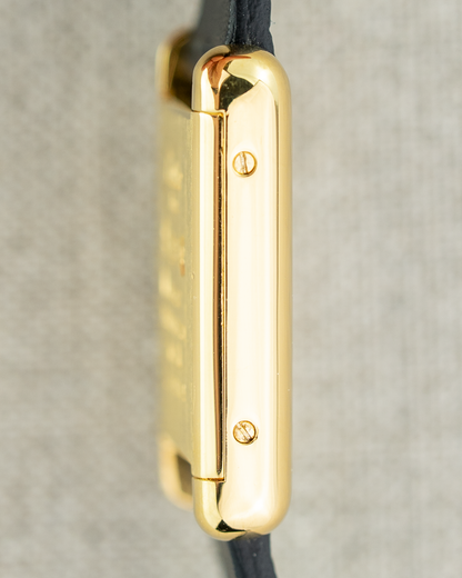 1980's Vintage Cartier Tank Must de Vermeil Small Model - Blue 'Lapis' Spider Dial