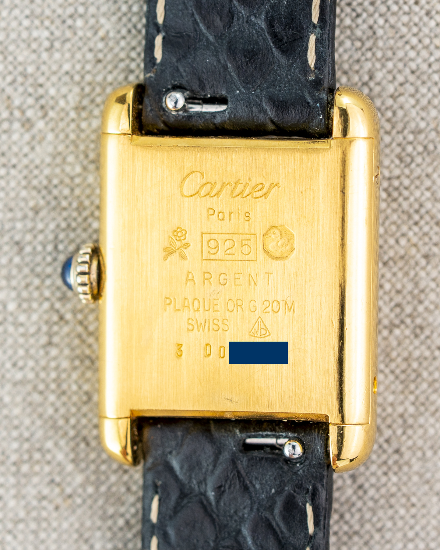 1980's Vintage Cartier Tank Must de Vermeil Small Model - Roman Numeral 'Lemon Dial'