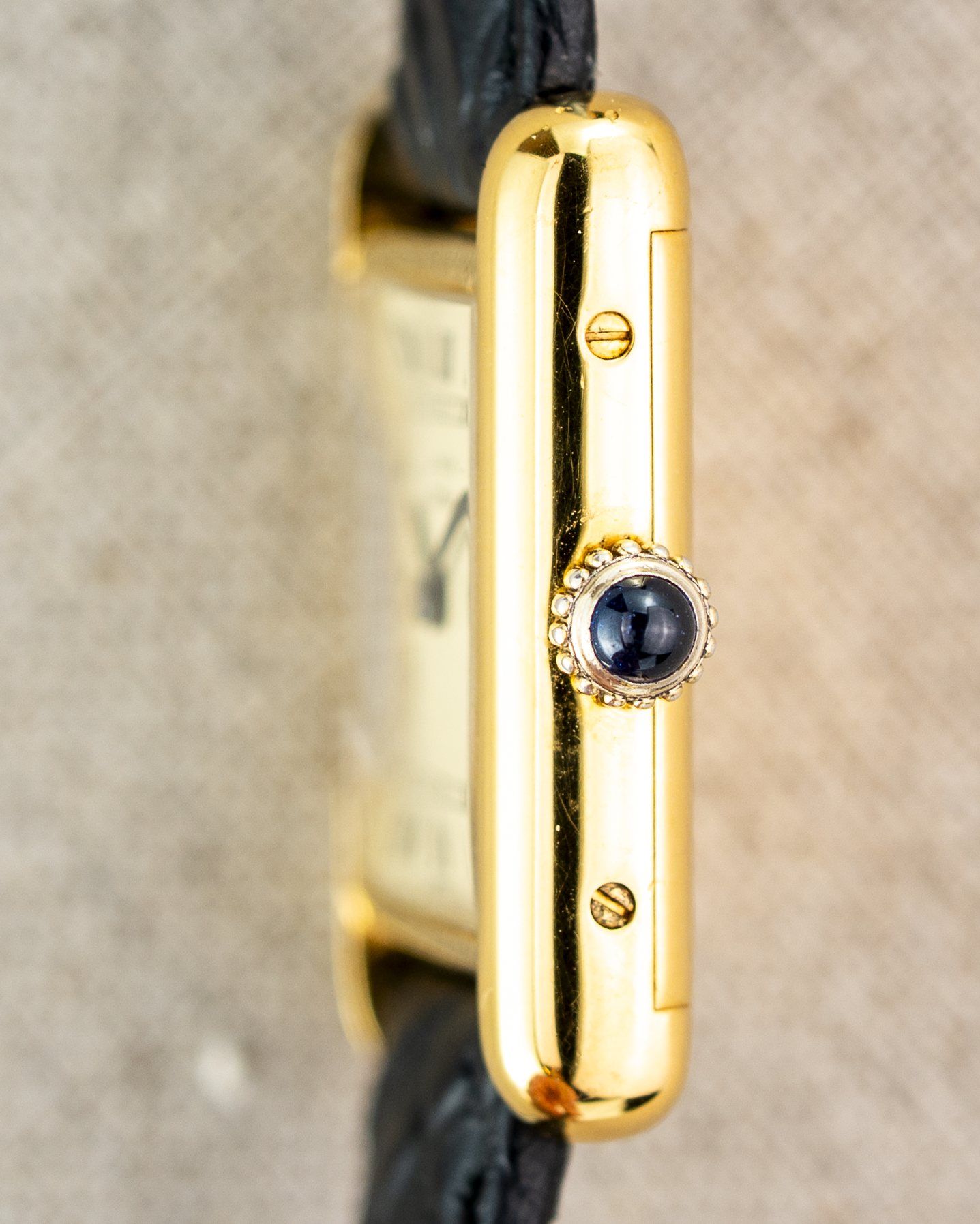 1980's Vintage Cartier Tank Must de Vermeil Small Model - Roman Numeral 'Lemon Dial'