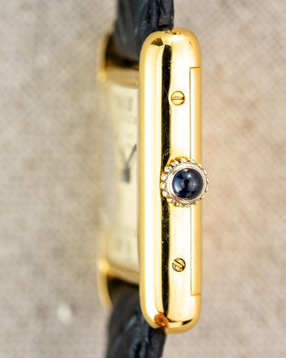 1980's Vintage Cartier Tank Must de Vermeil Small Model - Roman Numeral 'Lemon Dial'