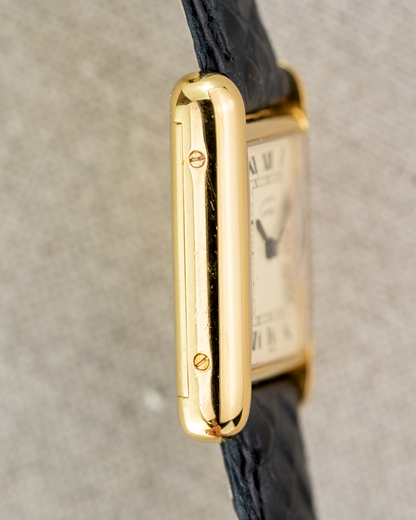 1980's Vintage Cartier Tank Must de Vermeil Small Model - Roman Numeral 'Lemon Dial'
