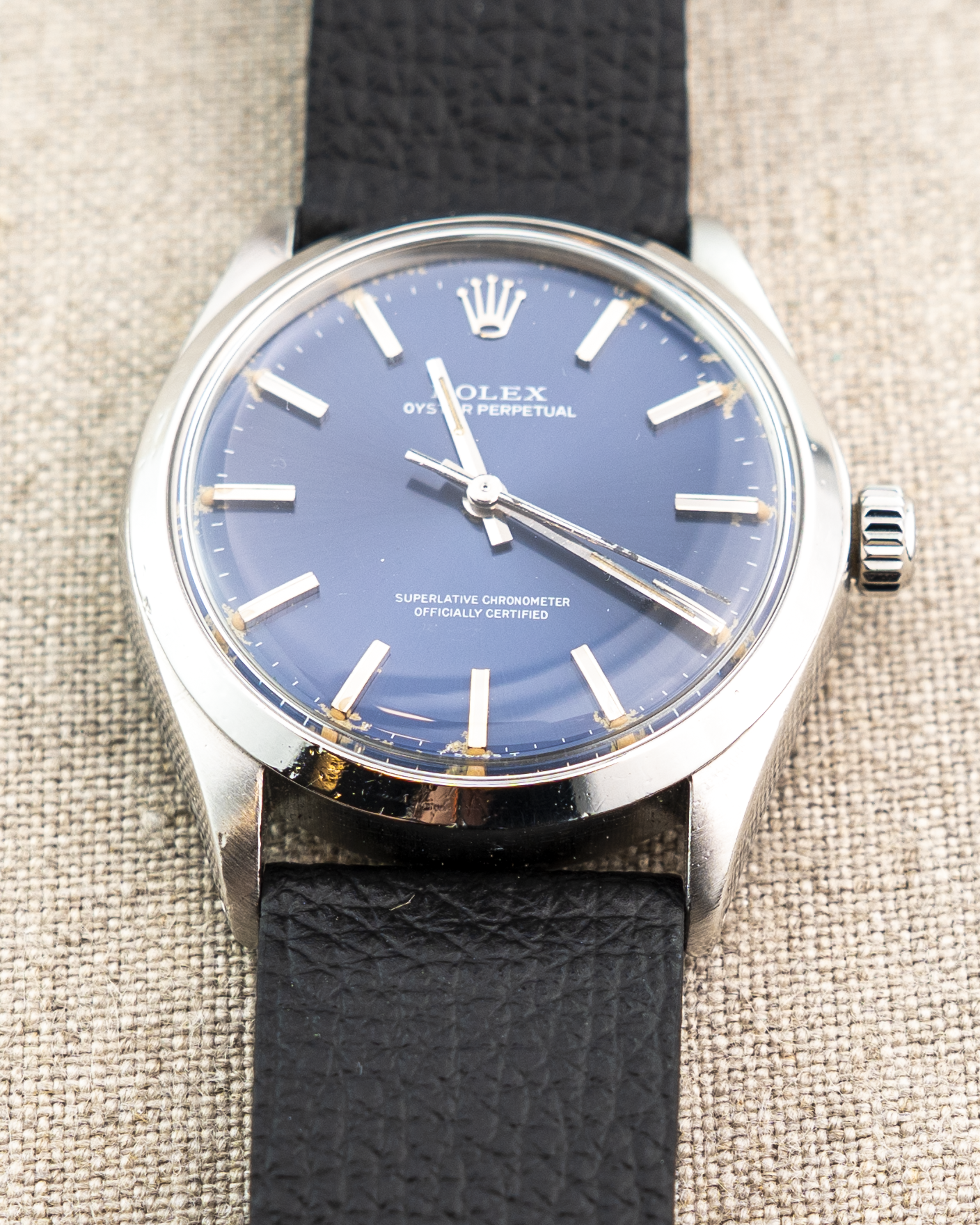 1973 Vintage Rolex Oyster Perpetual Ref. 1002 - Blue Metallic Dial