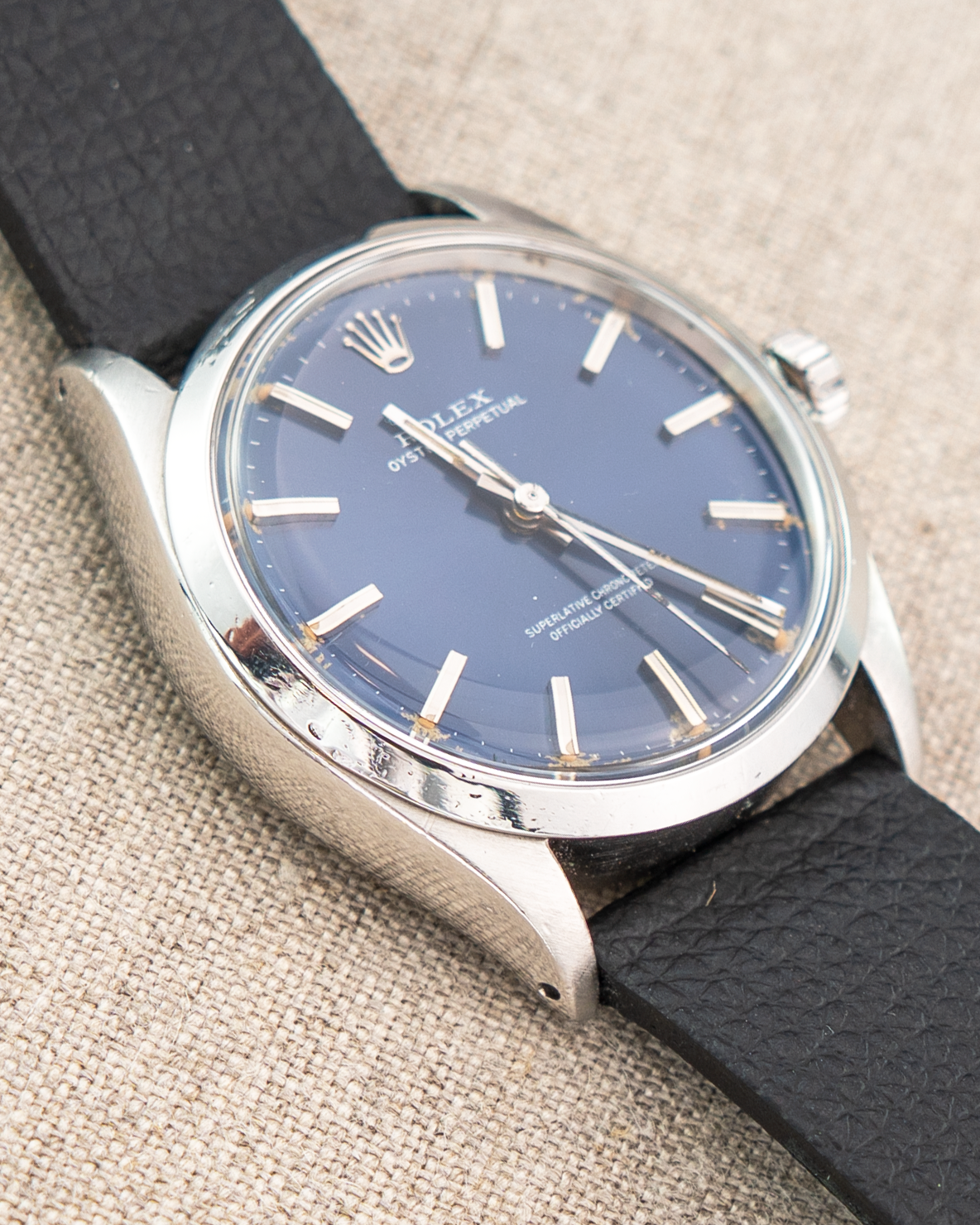 1973 Vintage Rolex Oyster Perpetual Ref. 1002 - Blue Metallic Dial
