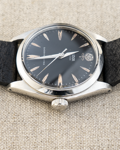 1962 Vintage Tudor Oyster Shock-Resisting Ref. 7934 - Matte Black 'Big Rose' Dial