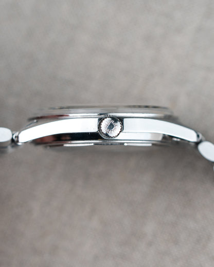 1970's Vintage Longines Admiral 'Oval' Style Bracelet - Silver Vertical Brush Dial