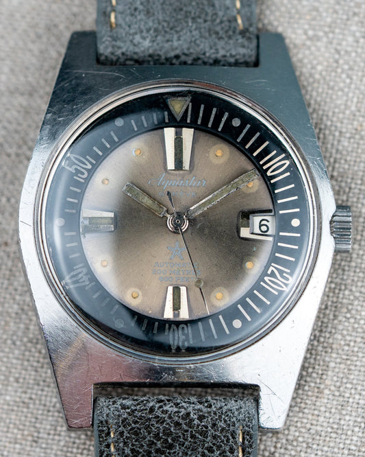 1960's Vintage Aquastar Ref. 1701 - Ghosty-Gray 'Starfish' Sunburst Dial