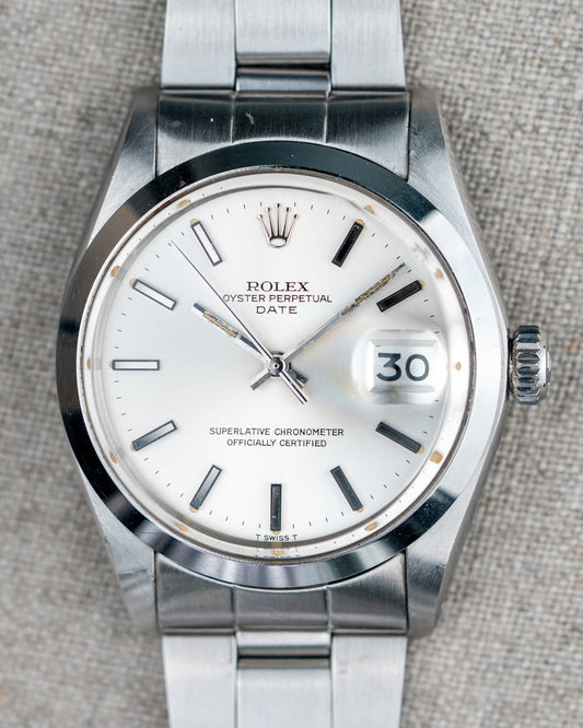 1974 Vintage Rolex Date Ref. 1500 - Silver Dial with Box and Inserts