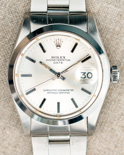 1974 Vintage Rolex Date Ref. 1500 - Silver Dial with Box and Inserts