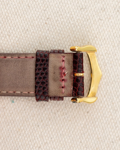 1990's Vintage Cartier Tank Must de Vermeil Large Model Ref. 681008 - Burgundy Red Dial