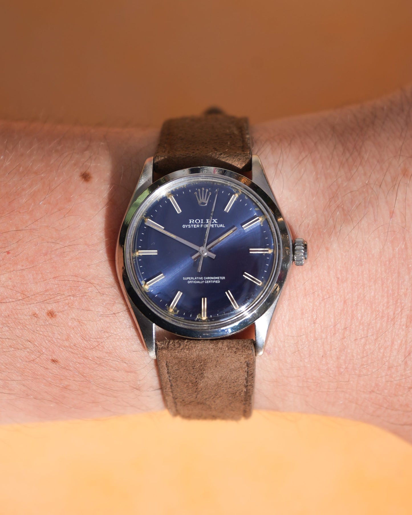 1973 Vintage Rolex Oyster Perpetual Ref. 1002 - Blue Metallic Dial