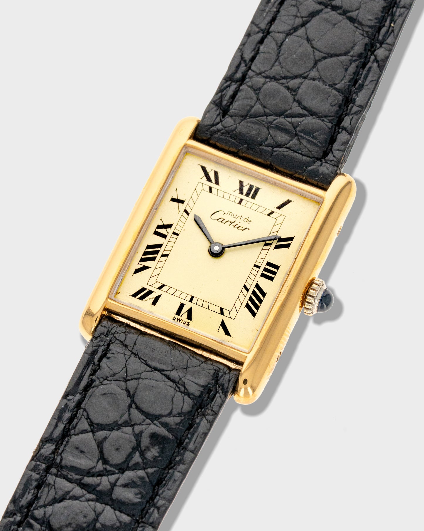 1970's Vintage Cartier Must de Tank Vermeil Large Model - Yellow 'Lemon' Dial