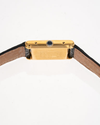 1970's Vintage Cartier Must de Tank Vermeil Large Model - Yellow 'Lemon' Dial