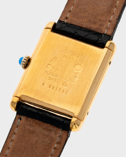 1970's Vintage Cartier Must de Tank Vermeil Large Model - Yellow 'Lemon' Dial