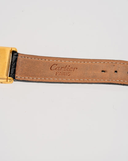 1970's Vintage Cartier Must de Tank Vermeil Large Model - Yellow 'Lemon' Dial