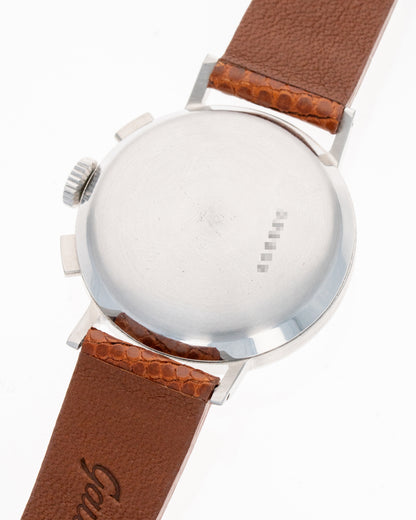 1950's Vintage Angelus 2-Register Chronograph - Silver Dial and Minty Case