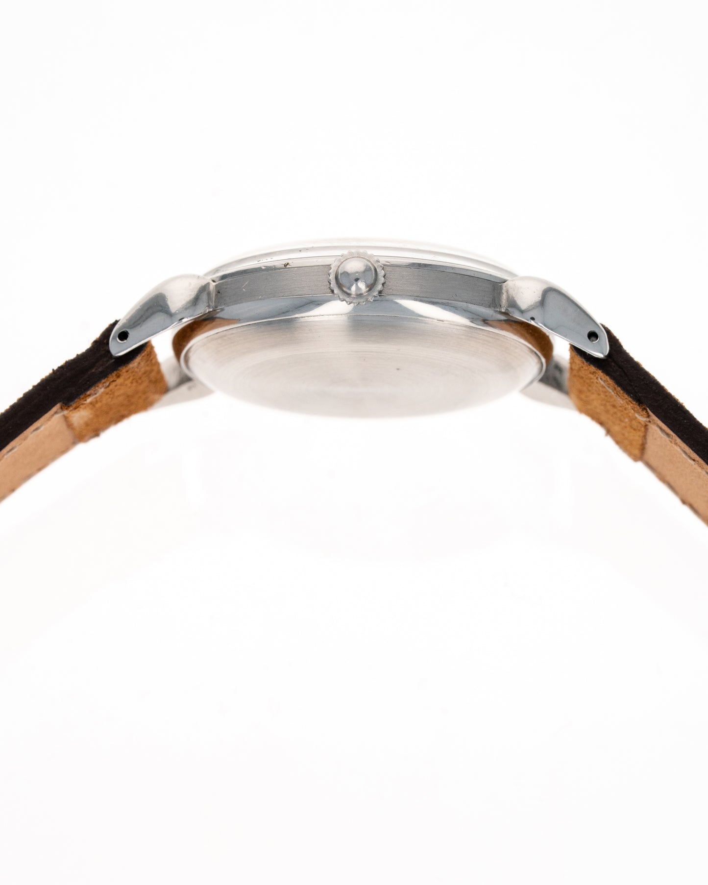 1950's Vintage Movado 'Horn-Lug' Calatrava Automatic - Patinated Silver Dial