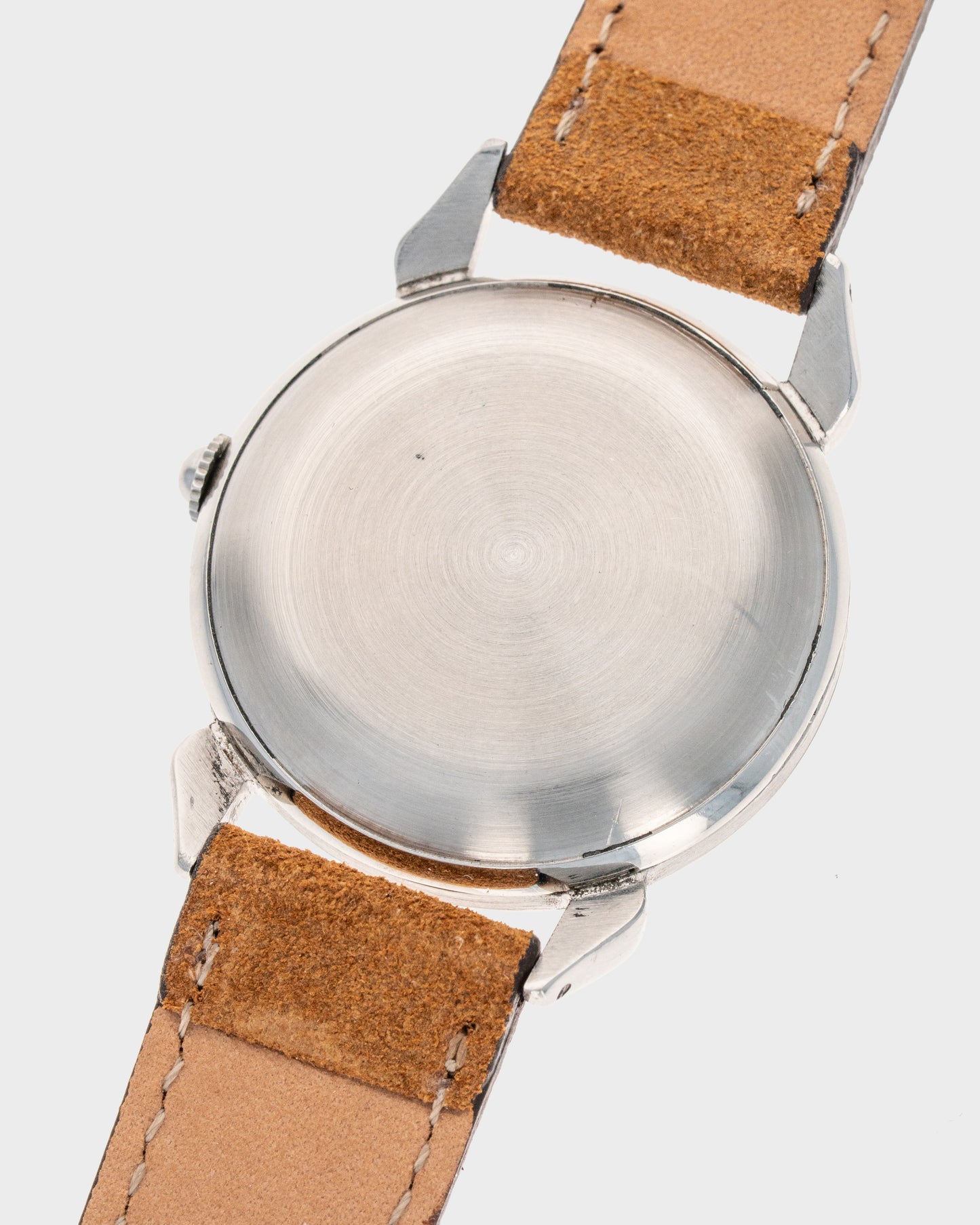 1950's Vintage Movado 'Horn-Lug' Calatrava Automatic - Patinated Silver Dial