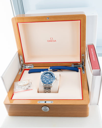 2024 Omega Seamaster 300M Ref. 210.30.42.20.03.001 - Complete Set and Near-Mint with Extra Strap