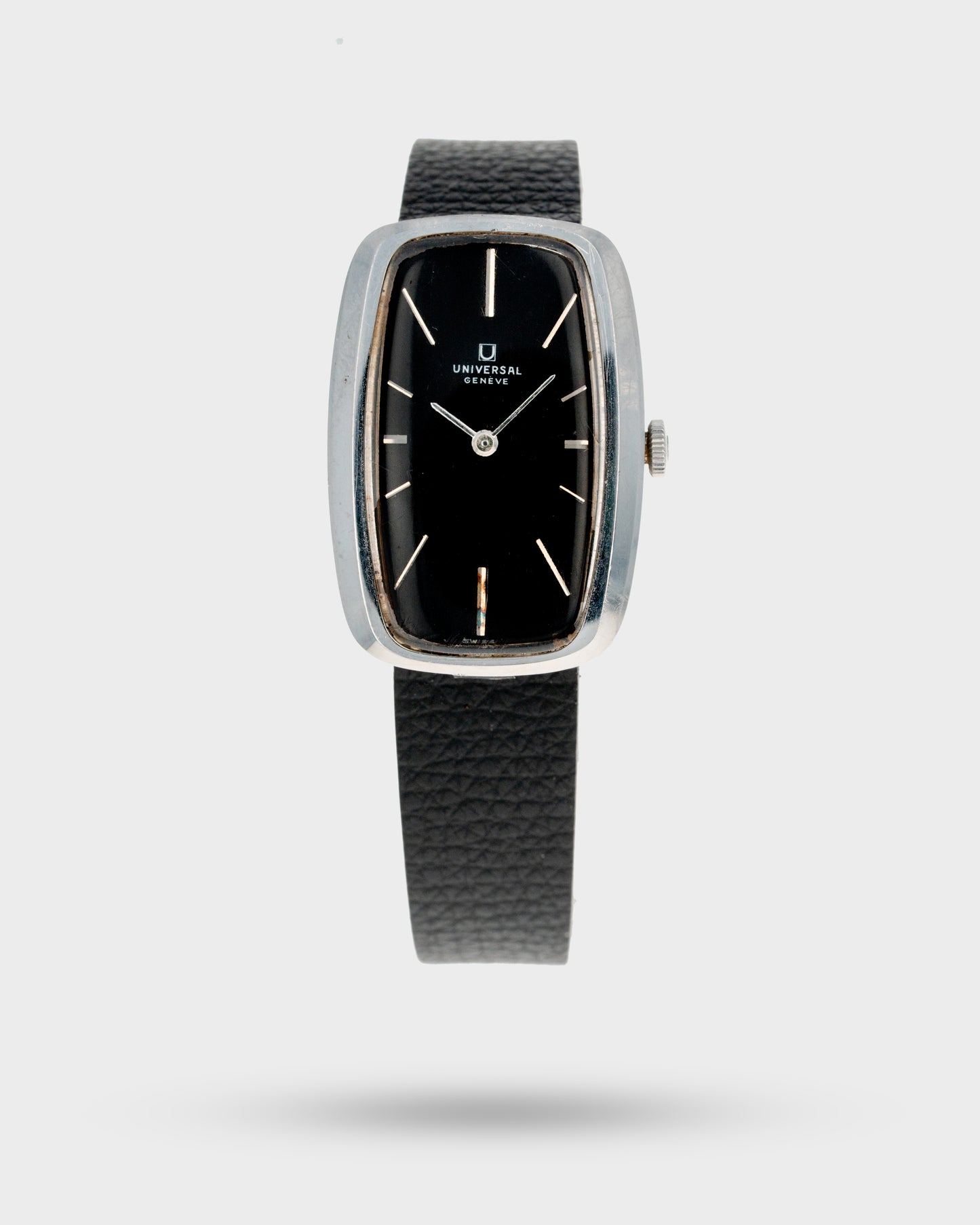1970's Vintage Steel Universal Geneve Baignoire - Black Dial