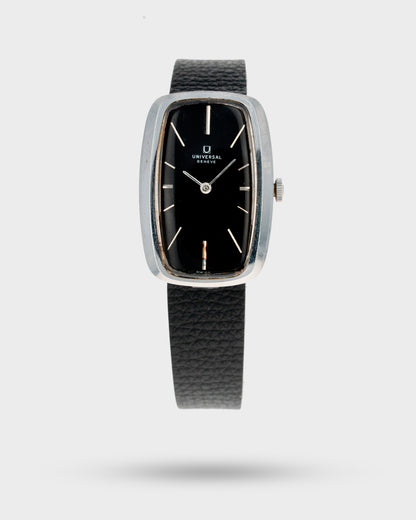 1970's Vintage Steel Universal Geneve Baignoire - Black Dial