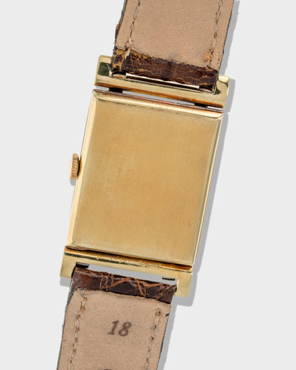 1930 Vintage	Two-Tone Omega	Art Deco Tank with Articulating Swivel Lugs Ref. 886 19.4 - Silver Dial with Breguet Numerals