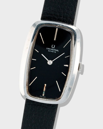 1970's Vintage Steel Universal Geneve Baignoire - Black Dial