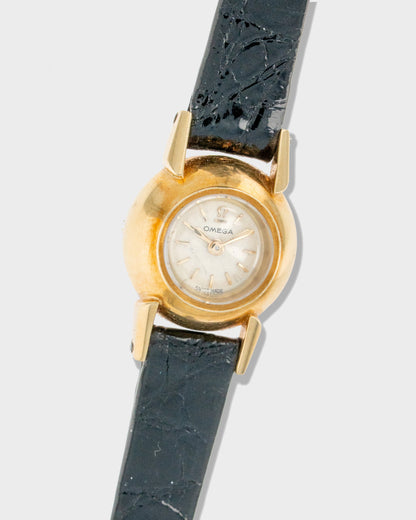 1960's Vintage Yellow Gold	Omega Backwind - Silver Dial with Omega Buckle