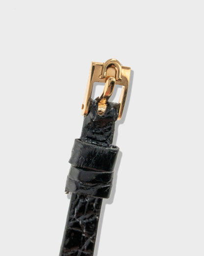 1960's Vintage Yellow Gold	Omega Backwind - Silver Dial with Omega Buckle