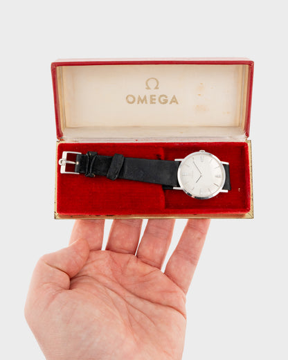 1965 Vintage White Gold Omega - Diamond Dial with Original Box and Strap