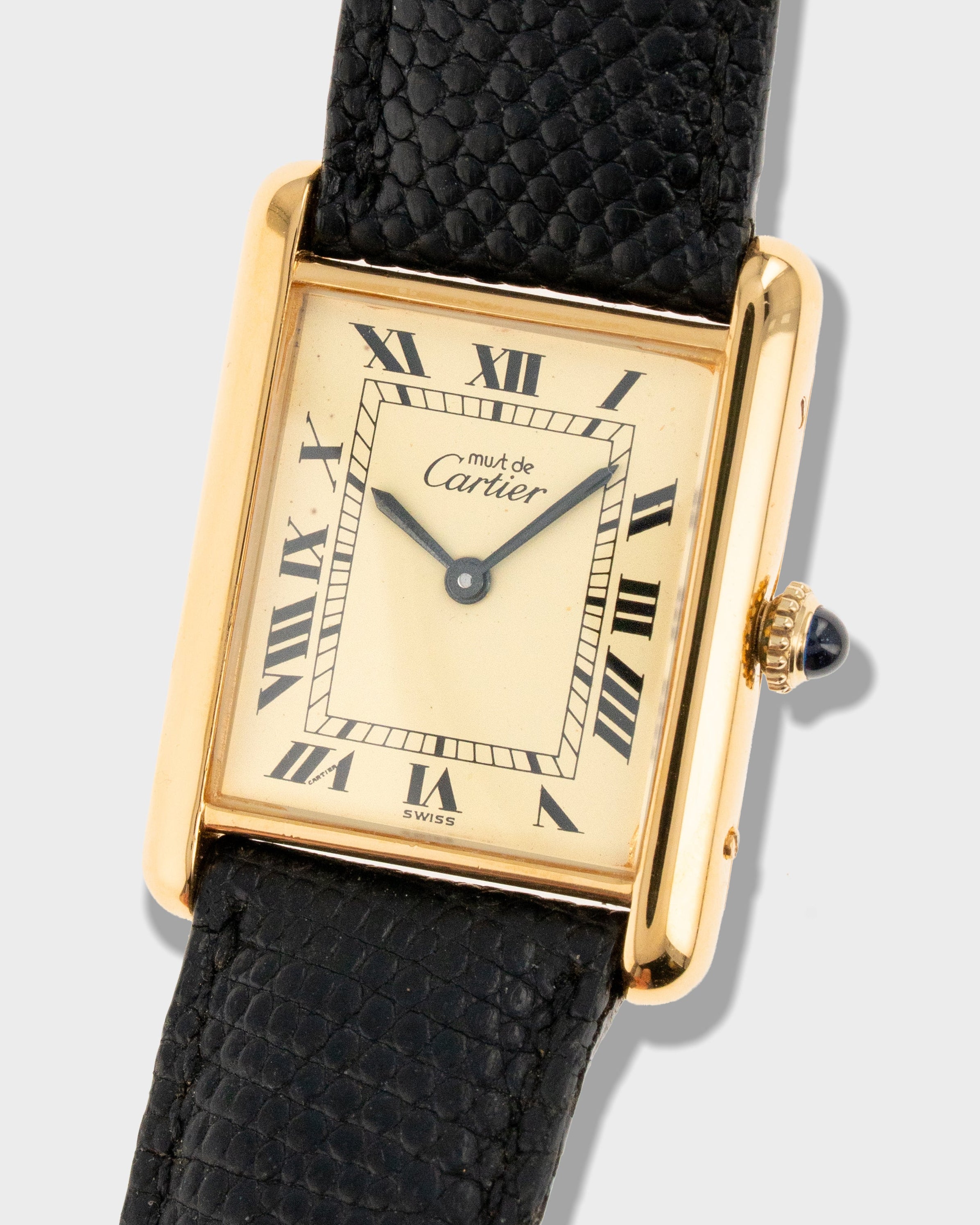 1970's Vintage Vermeil Cartier Must de Tank Vermeil Large Model