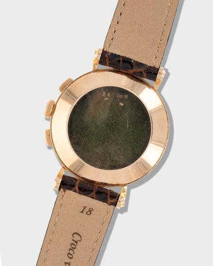 1950's Vintage Rose Gold Jaeger-LeCoultre 3-Register Chronograph Jumbo - 36.5mm Oversized Case with Fancy Lugs and French-Hallmarks