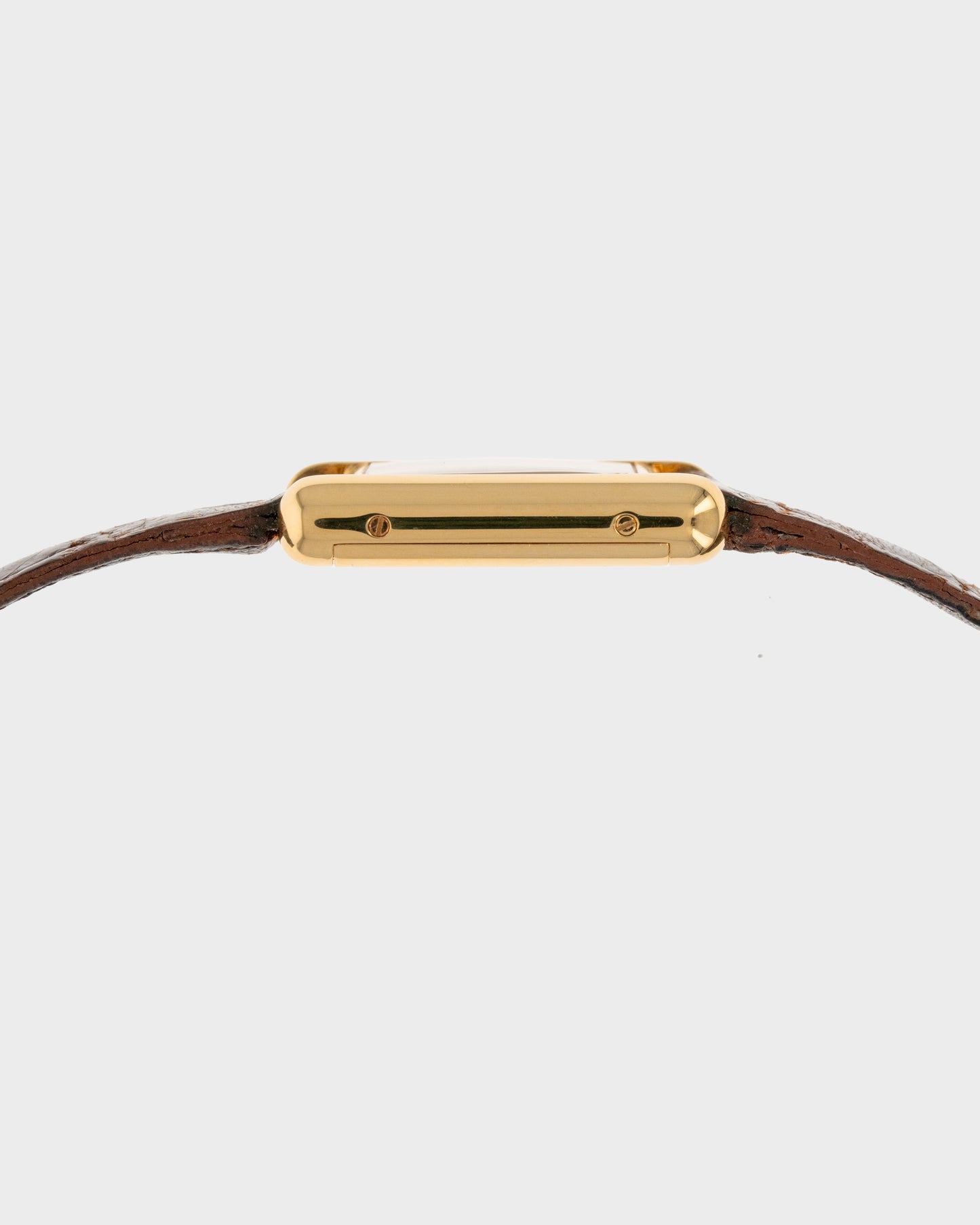 1970's Vintage Cartier Tank Must de Vermeil Small Model - Brown 'Wooden' or 'Tortoise' Dial