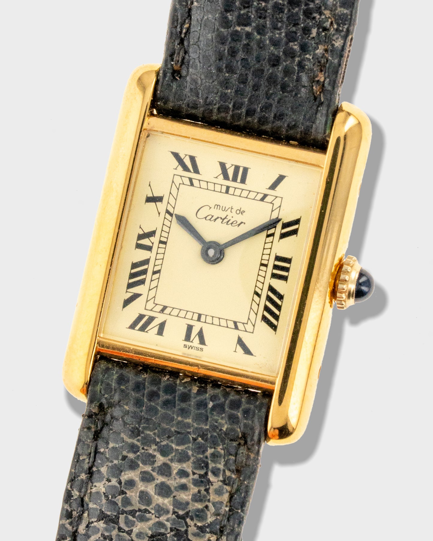1970's Vintage Vermeil Cartier Must de Tank Vermeil Small Model - Yellow 'Lemon' Dial