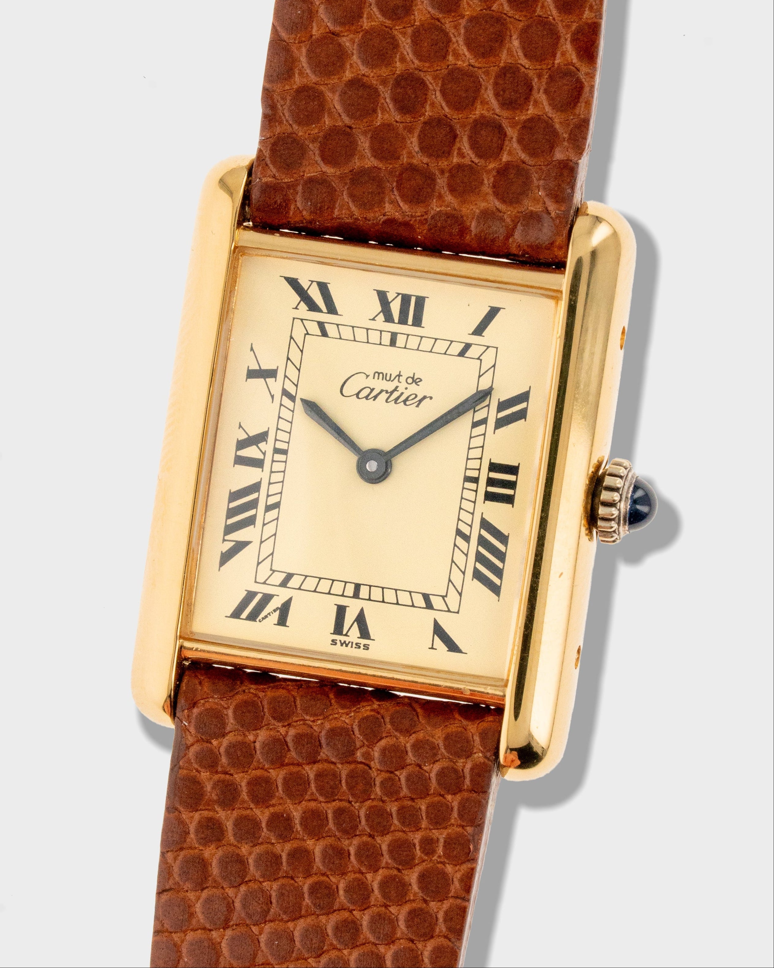1970's Vintage Vermeil Cartier Must de Tank Vermeil Large Model