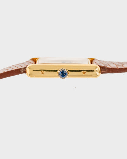 1970's Vintage Vermeil Cartier Must de Tank Vermeil Large Model - Yellow 'Lemon' Dial
