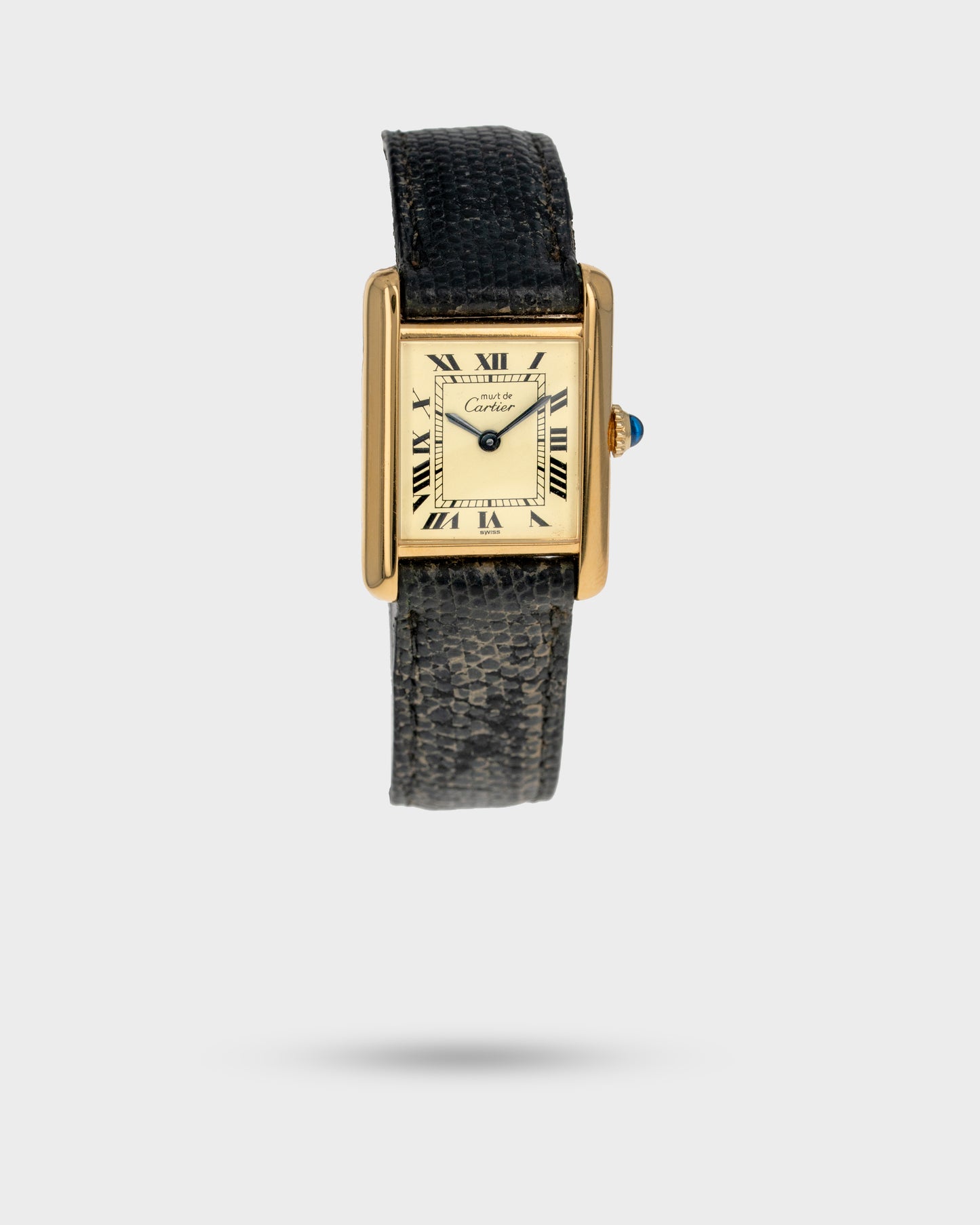 1970's Vintage Vermeil Cartier Must de Tank Vermeil Small Model - Yellow 'Lemon' Dial