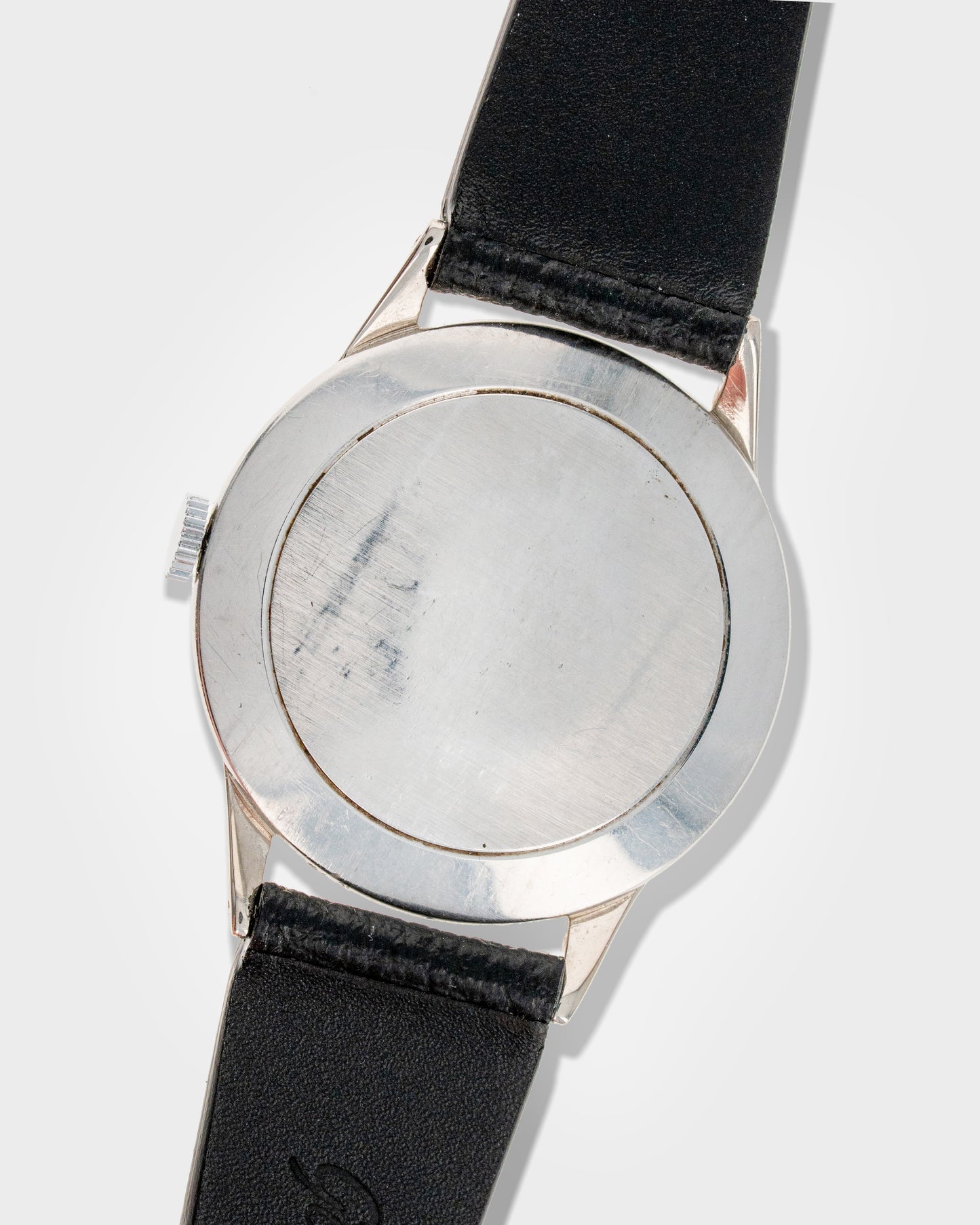 1950's Vintage Steel Movado Large "Calatrava" Ref. 58103 - Silver Patinated Dial