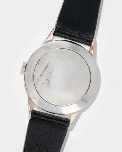 1950's Vintage Steel Movado Large "Calatrava" Ref. 58103 - Silver Patinated Dial
