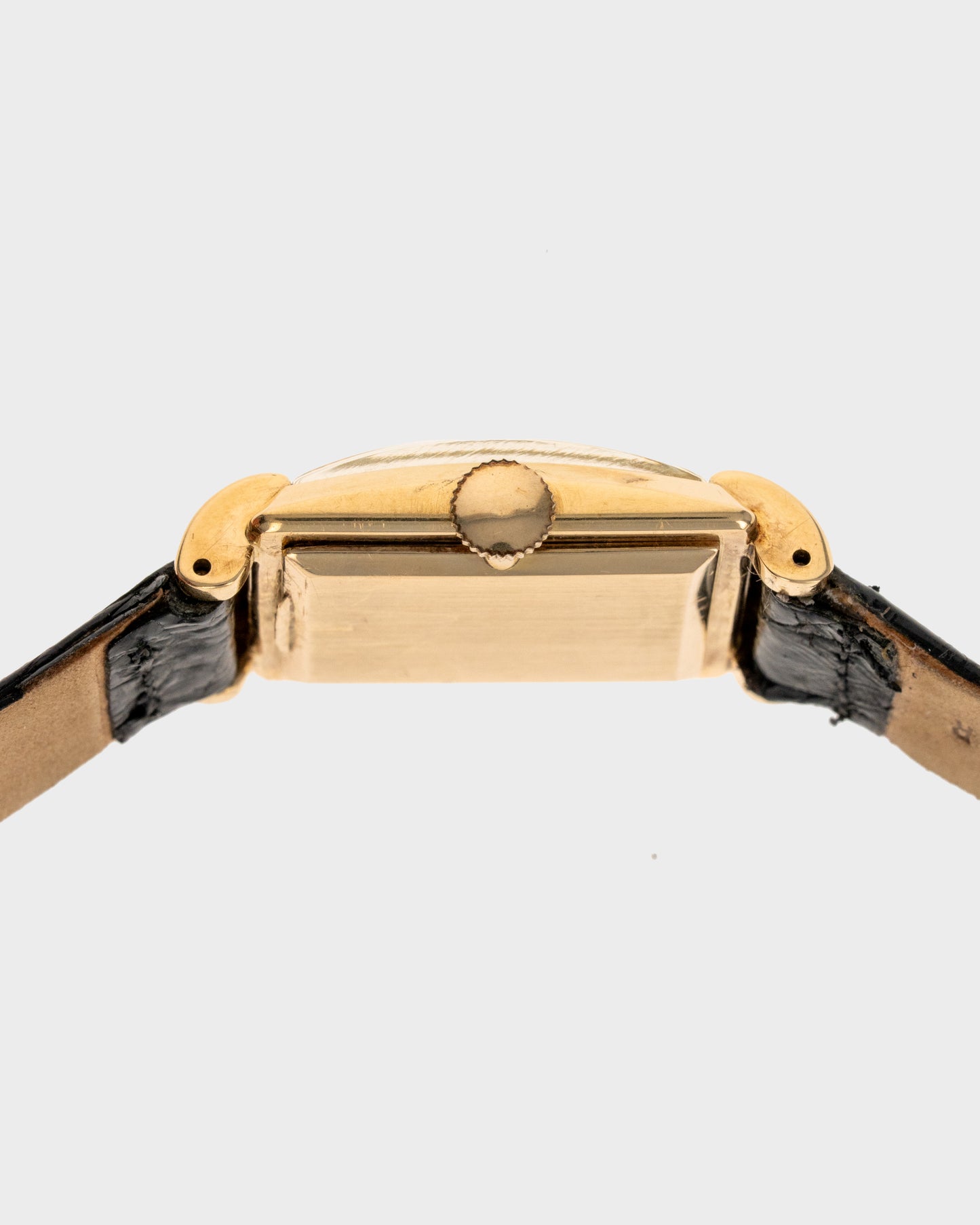 1940's Vintage 14K Yellow Gold Movado Rectangle - Silver Breguet Numeral Dial