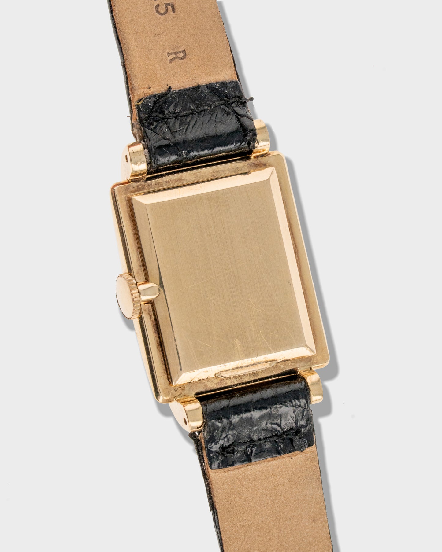 1940's Vintage 14K Yellow Gold Movado Rectangle - Silver Breguet Numeral Dial