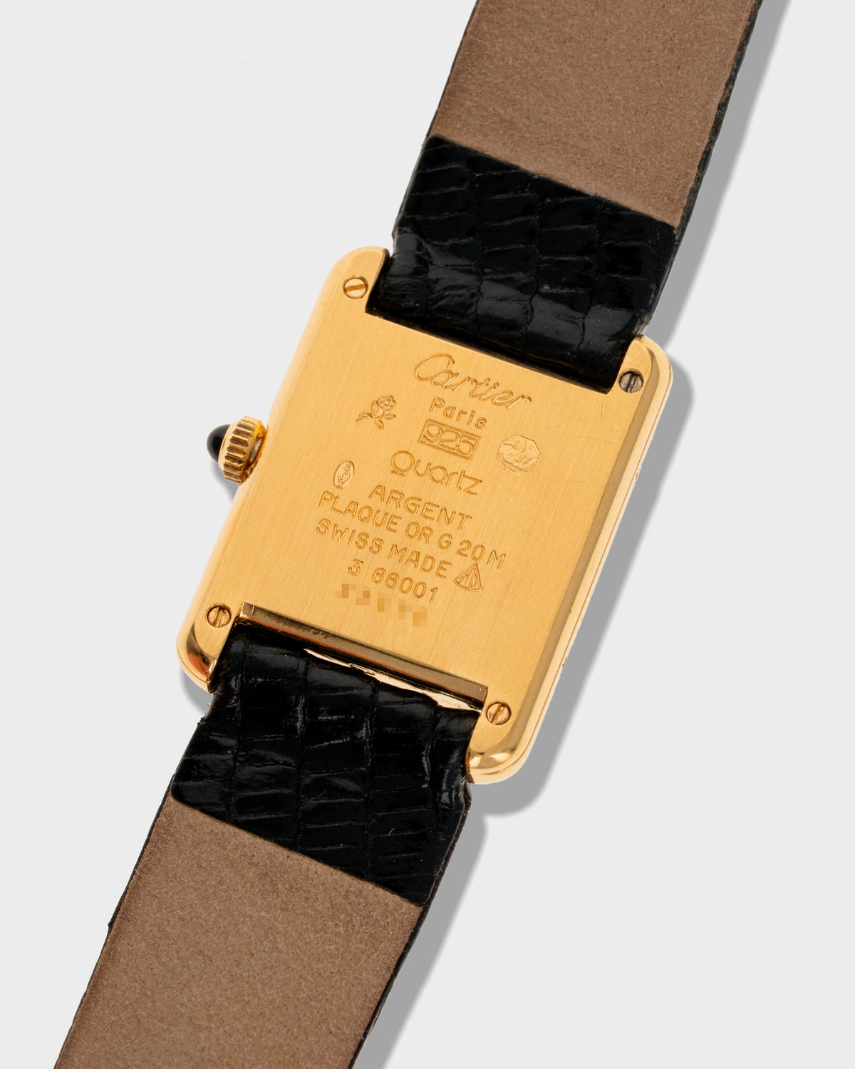 1970's Vintage Cartier Tank Must de Vermeil Quartz Small Model Ref. 3 6601 - Roman Numeral 'Lemon Dial'