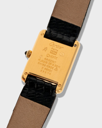 1970's Vintage Cartier Tank Must de Vermeil Quartz Small Model Ref. 3 6601 - Roman Numeral 'Lemon Dial'