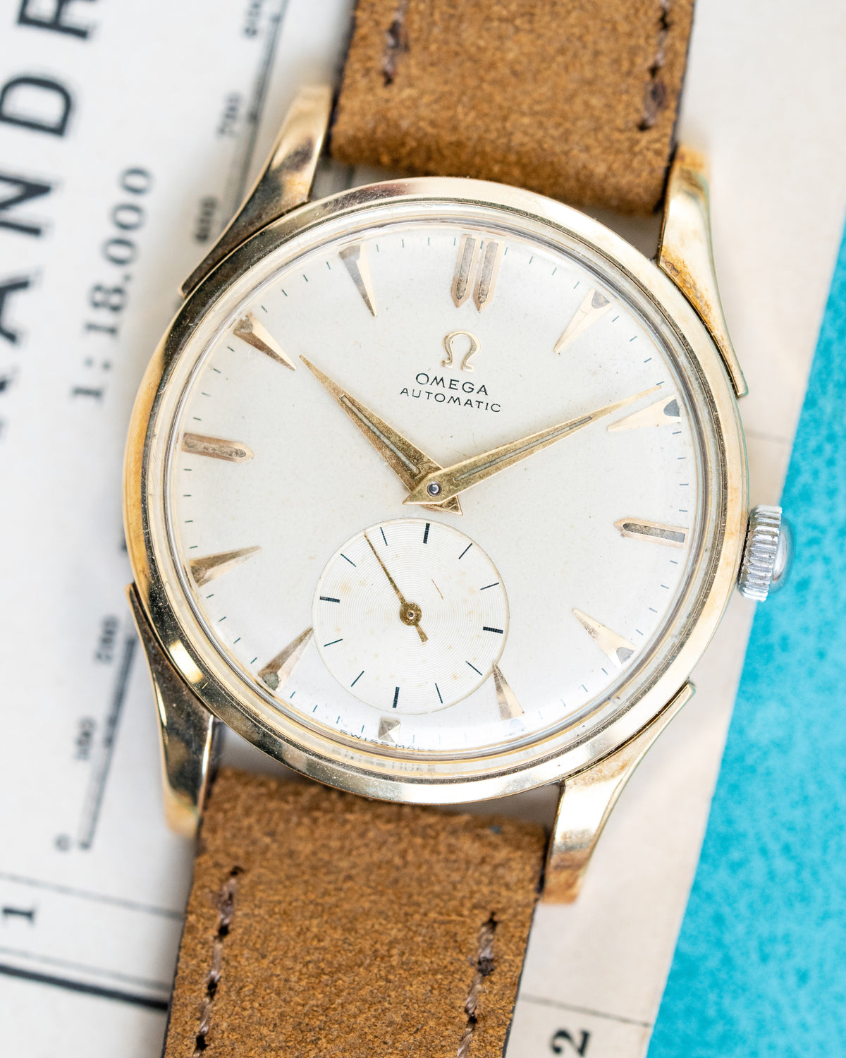 1950 Vintage Omega Two-Tone Bumper Automatic Ref. 2636-3 - Silver Dial