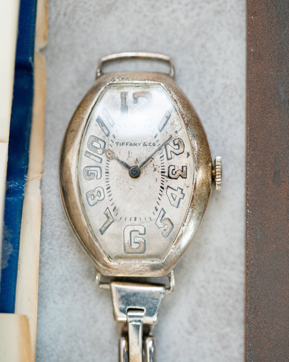 1911 Vintage Tiffany & Co. Gondolo-Style Sterling Silver Tonneau - Silver Radium Dial