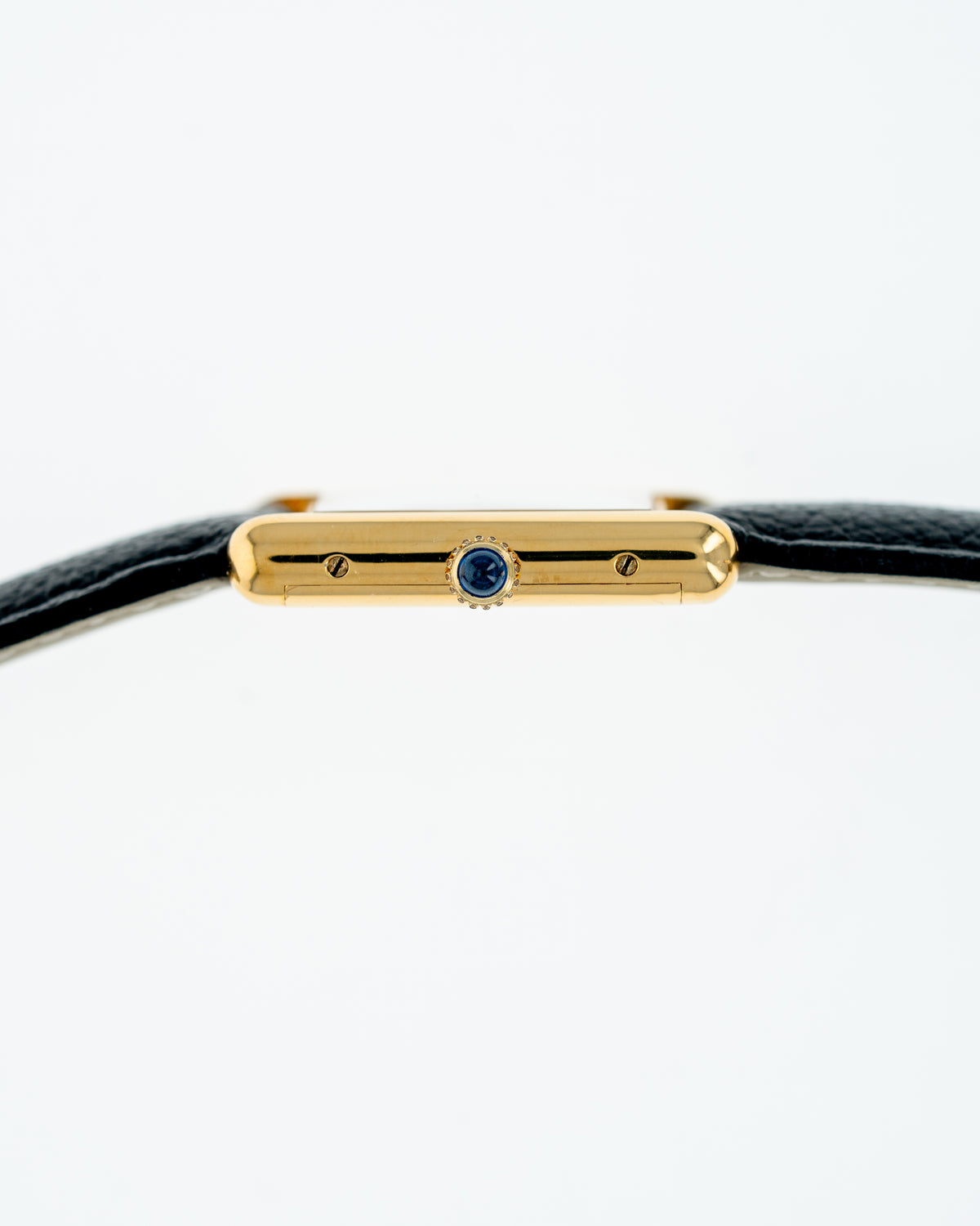 1970's Vintage Vermeil Cartier Must de Tank Vermeil Large Model - Yellow 'Lemon' Dial with Box and Cartier Strap