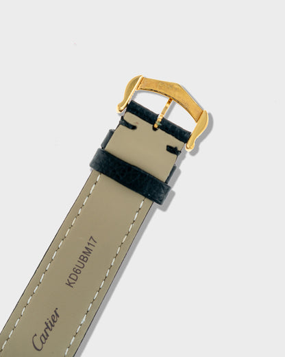 1970's Vintage Vermeil Cartier Must de Tank Vermeil Large Model - Yellow 'Lemon' Dial with Box and Cartier Strap