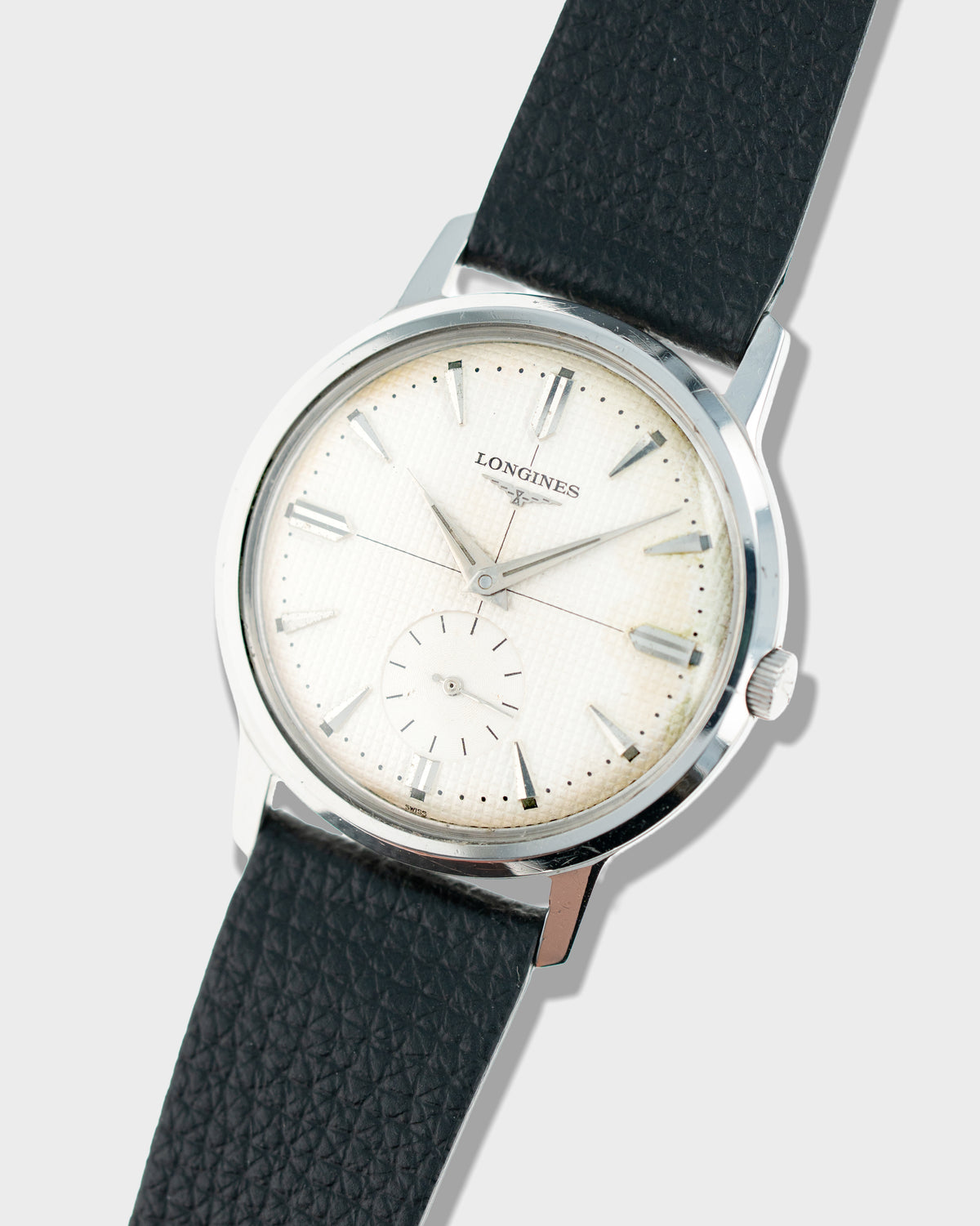 1958 Vintage Steel Longines Sub-seconds Calatrava - Crosshair Waffle Dial